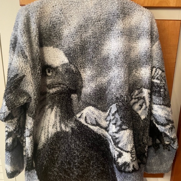 Vintage Frankenmuth Woolen Mill Fleece Jacket Hawk Mountains Medium - Picture 3 of 7